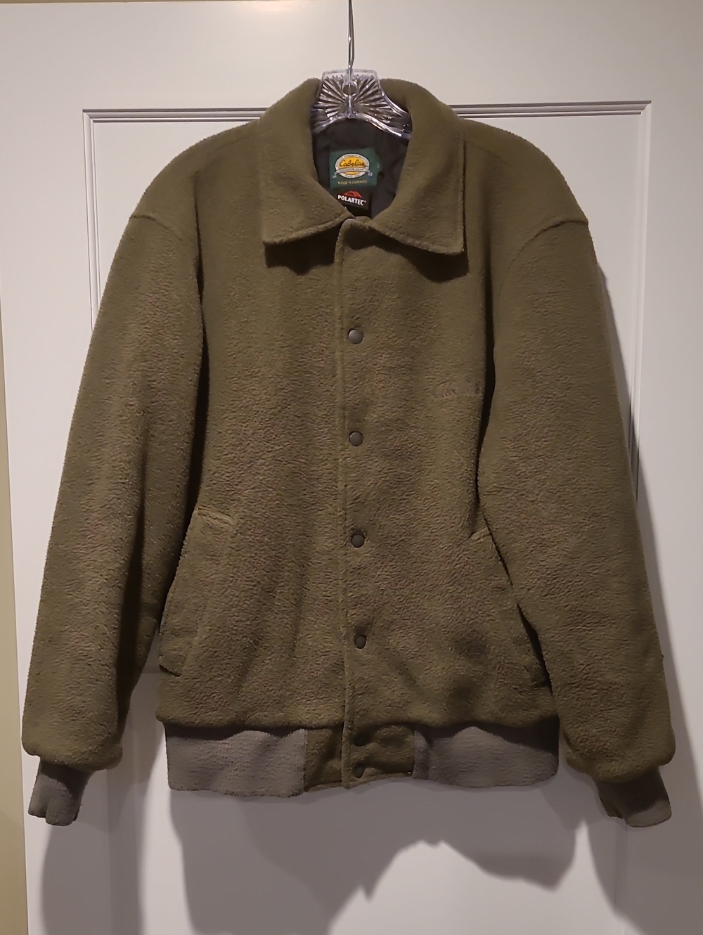 Cabela's Olive Green Fleece Bomber Jacket